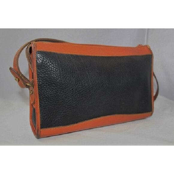 Vintage Dooney and Bourke Black Crossbody Messenger Handbag, Designer Equestrian - Picture 2 of 5